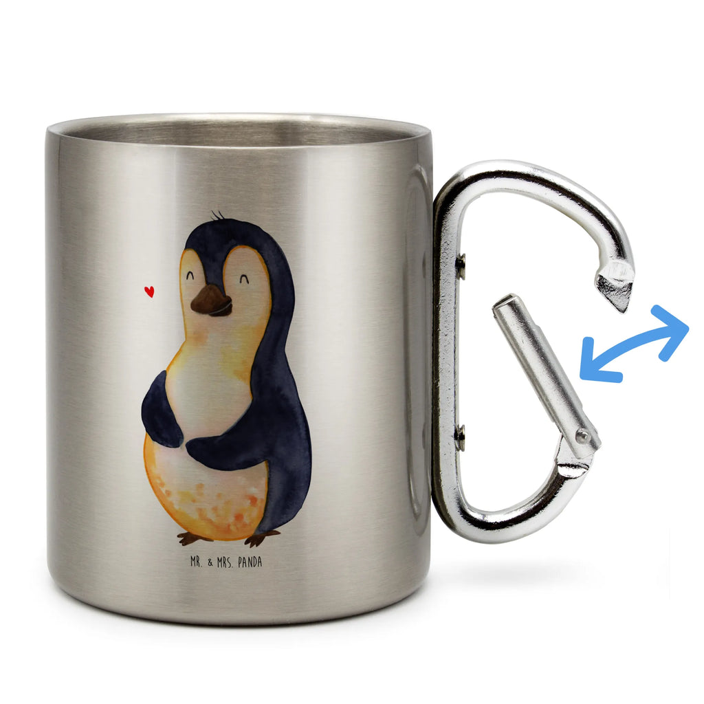 Edelstahlbecher Pinguin Diät Edelstahltasse, Karabiner, Edelstahlbecher, Outdoor, Camping, Tasse, Becher, Pinguin, Pinguine, Diät, Abnehmen, Abspecken, Gewicht, Motivation, Selbstliebe, Körperliebe, Selbstrespekt