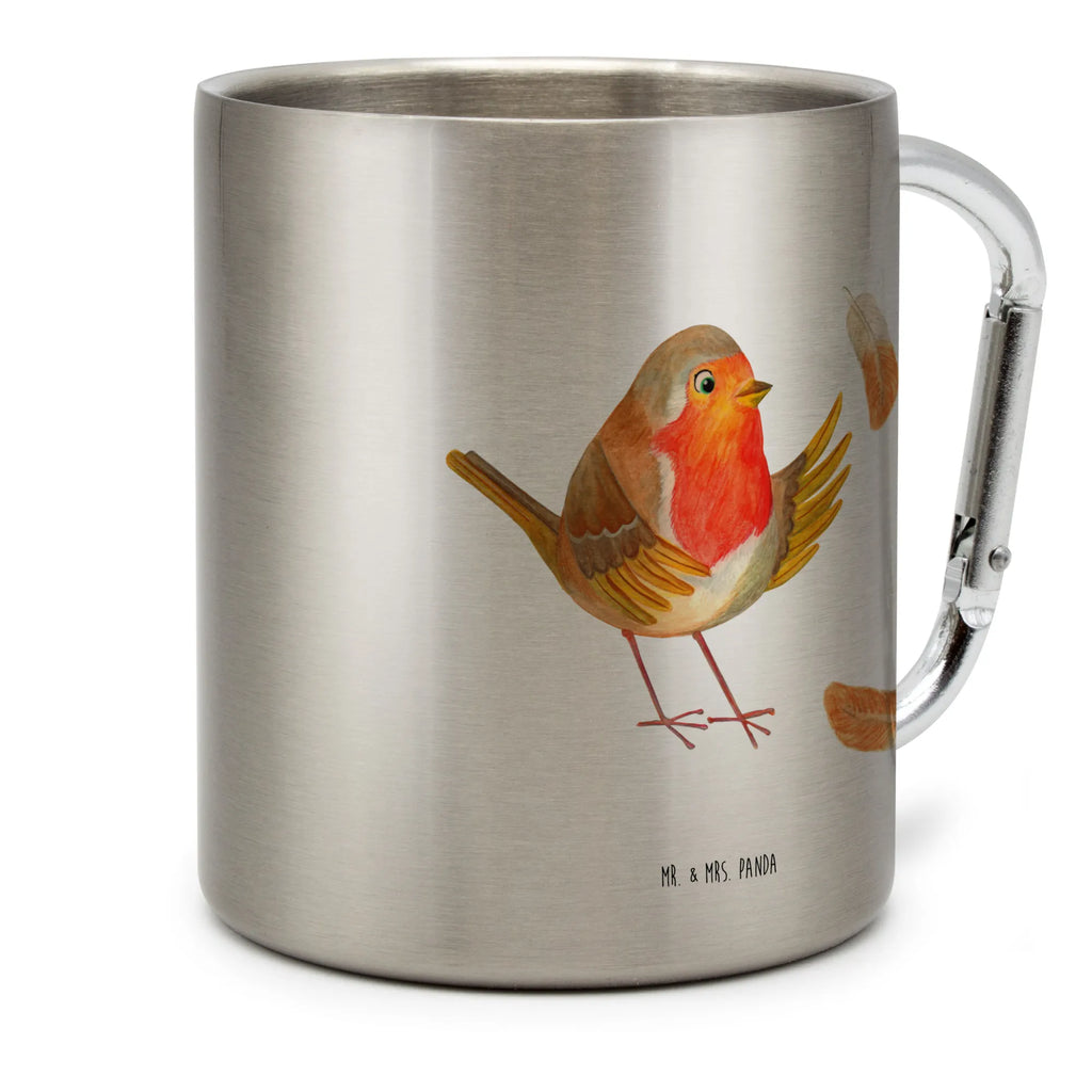 Edelstahlbecher Rotkehlchen mit Federn Edelstahltasse, Karabiner, Edelstahlbecher, Outdoor, Camping, Tasse, Becher, Tiermotive, Gute Laune, lustige Sprüche, Tiere, What if i fall, Rotkehlchen, Spruch Motivation, Spruch Mut, Vogel, Motivation Sprüche, Motivationsbilder, fliegen