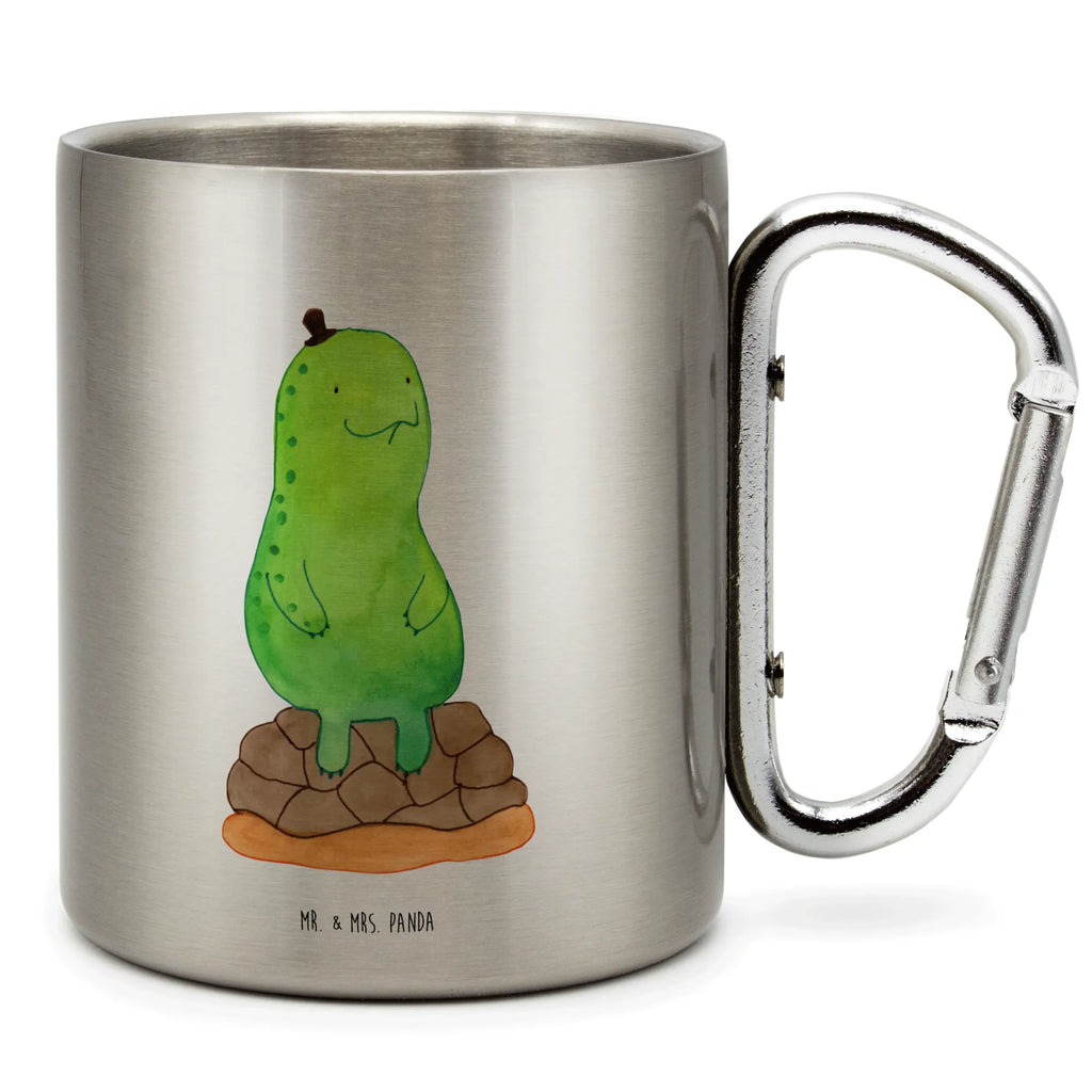 Edelstahlbecher Schildkröte pausiert Edelstahltasse, Karabiner, Edelstahlbecher, Outdoor, Camping, Tasse, Becher, Schildkröte, Achtsamkeit, Entschleunigen, achtsam