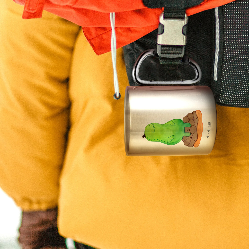 Edelstahlbecher Schildkröte pausiert Edelstahltasse, Karabiner, Edelstahlbecher, Outdoor, Camping, Tasse, Becher, Schildkröte, Achtsamkeit, Entschleunigen, achtsam