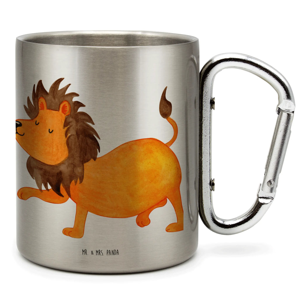 Edelstahlbecher Sternzeichen Löwe Edelstahltasse, Karabiner, Edelstahlbecher, Outdoor, Camping, Tasse, Becher, Tierkreiszeichen, Sternzeichen, Horoskop, Astrologie, Aszendent, Löwe Geschenk, Löwe Sternzeichen, Geschenk Juli, Geburtstag Juli, Geschenk August, Geburtstag August, König der Tiere