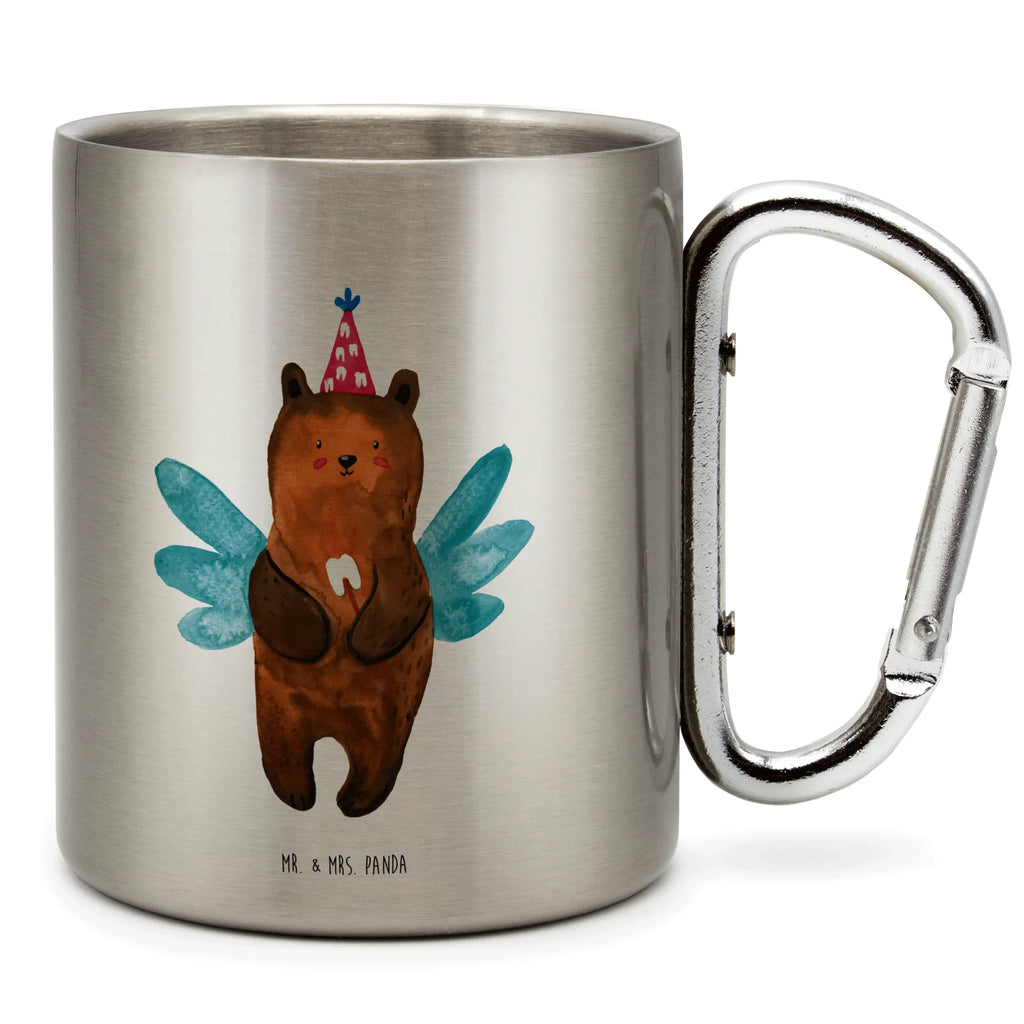 Edelstahlbecher Zahnfee Bär Edelstahltasse, Karabiner, Edelstahlbecher, Outdoor, Camping, Tasse, Becher, Bär, Teddy, Teddybär, Zahnfee, Fee, Milchzahn, Erster Zahn