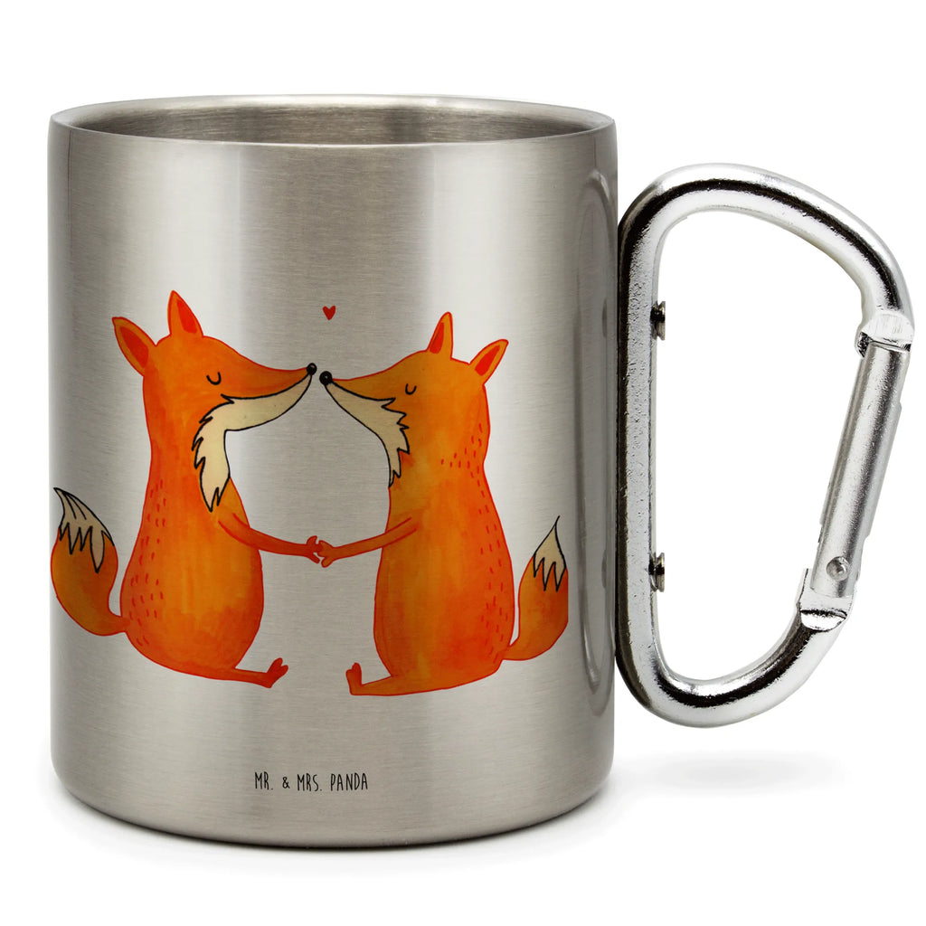 Edelstahlbecher Füchse Liebe Edelstahltasse, Karabiner, Edelstahlbecher, Outdoor, Camping, Tasse, Becher, Fuchs, Füchse, Fox, Liebe, Liebespaar, Paar, Partner, Freundin, Freund, Ehe, Verlobte, Ehemann, Ehefrau, Liebesbeweis