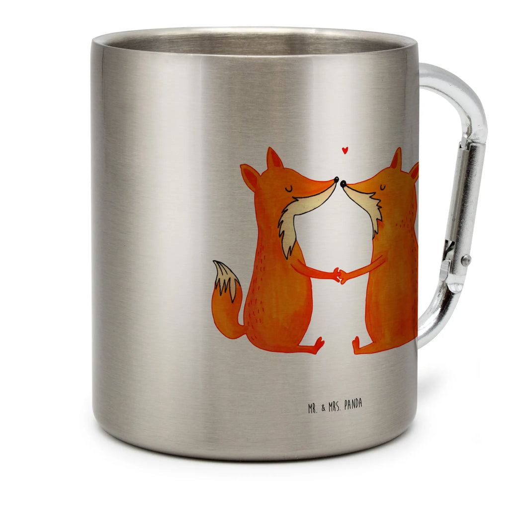 Edelstahlbecher Füchse Liebe Edelstahltasse, Karabiner, Edelstahlbecher, Outdoor, Camping, Tasse, Becher, Fuchs, Füchse, Fox, Liebe, Liebespaar, Paar, Partner, Freundin, Freund, Ehe, Verlobte, Ehemann, Ehefrau, Liebesbeweis