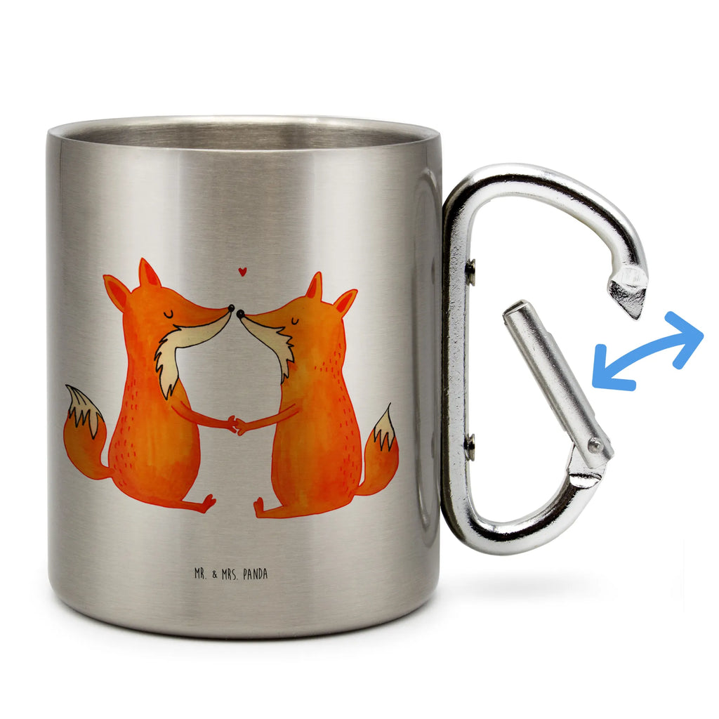 Edelstahlbecher Füchse Liebe Edelstahltasse, Karabiner, Edelstahlbecher, Outdoor, Camping, Tasse, Becher, Fuchs, Füchse, Fox, Liebe, Liebespaar, Paar, Partner, Freundin, Freund, Ehe, Verlobte, Ehemann, Ehefrau, Liebesbeweis