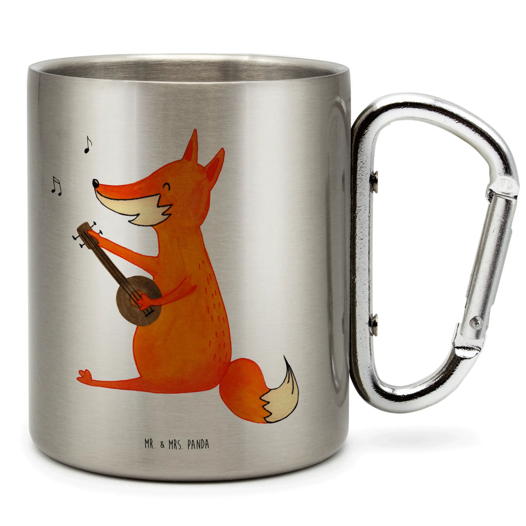 Edelstahlbecher Fuchs Gitarre Edelstahltasse, Karabiner, Edelstahlbecher, Outdoor, Camping, Tasse, Becher, Fuchs, Füchse, Geschenk Musiker, Musik Spruch, Musikerin, Sänger, Sängerin, Gitarre