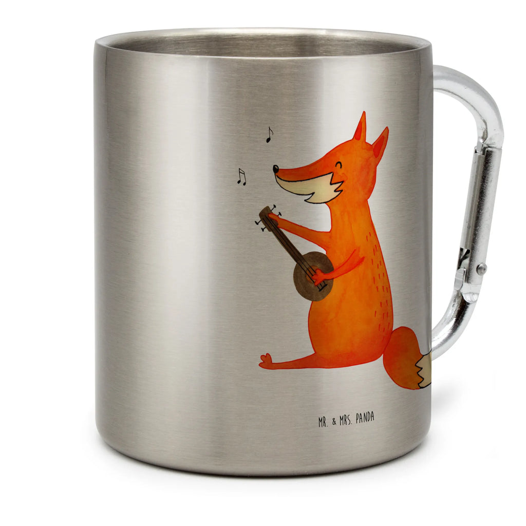 Edelstahlbecher Fuchs Gitarre Edelstahltasse, Karabiner, Edelstahlbecher, Outdoor, Camping, Tasse, Becher, Fuchs, Füchse, Geschenk Musiker, Musik Spruch, Musikerin, Sänger, Sängerin, Gitarre