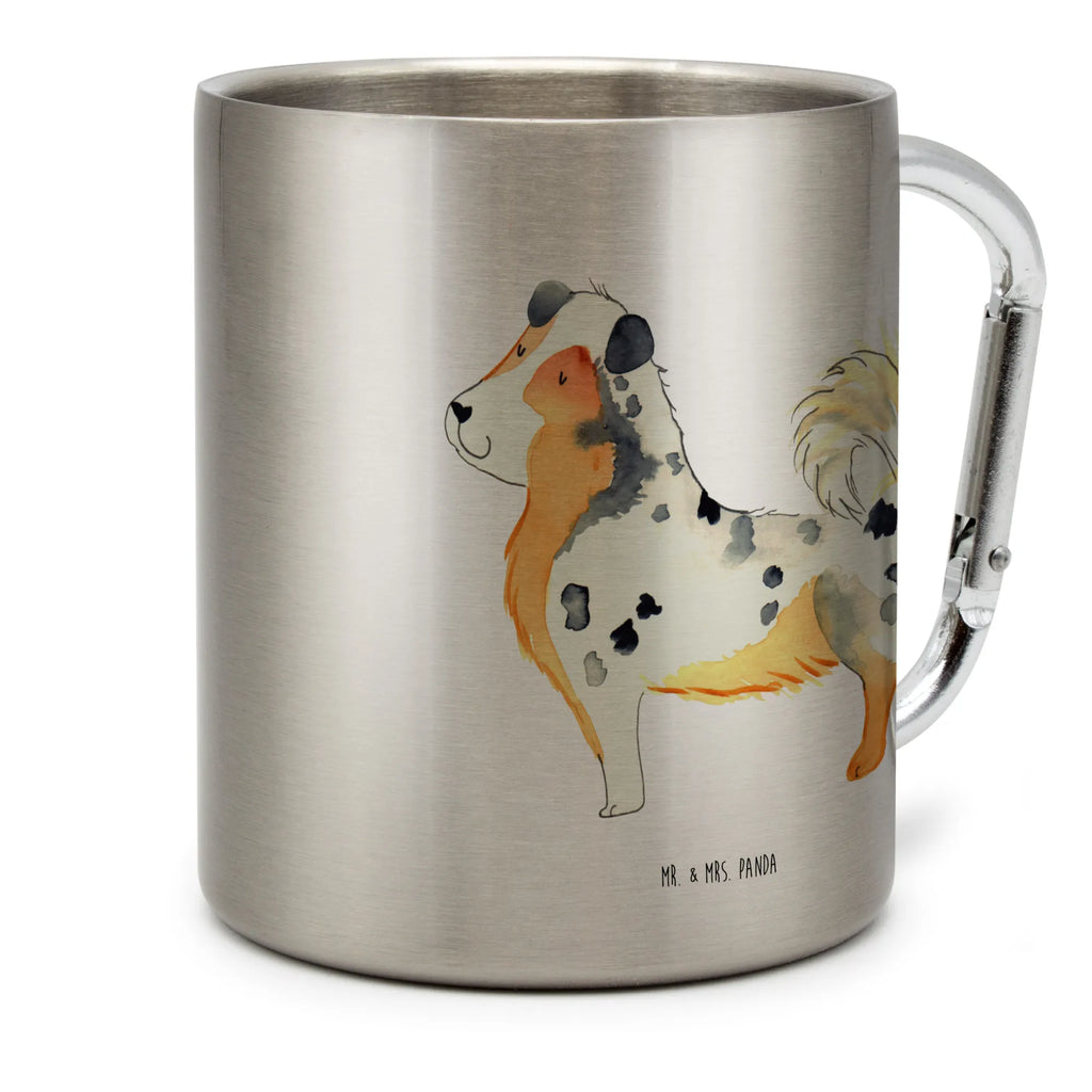 Edelstahlbecher Australien Shepherd Edelstahltasse, Karabiner, Edelstahlbecher, Outdoor, Camping, Tasse, Becher, Hund, Hundemotiv, Haustier, Hunderasse, Tierliebhaber, Hundebesitzer, Sprüche, Australien Shepherd, Shepherd, Hundeliebe, Familienhund, Spruch