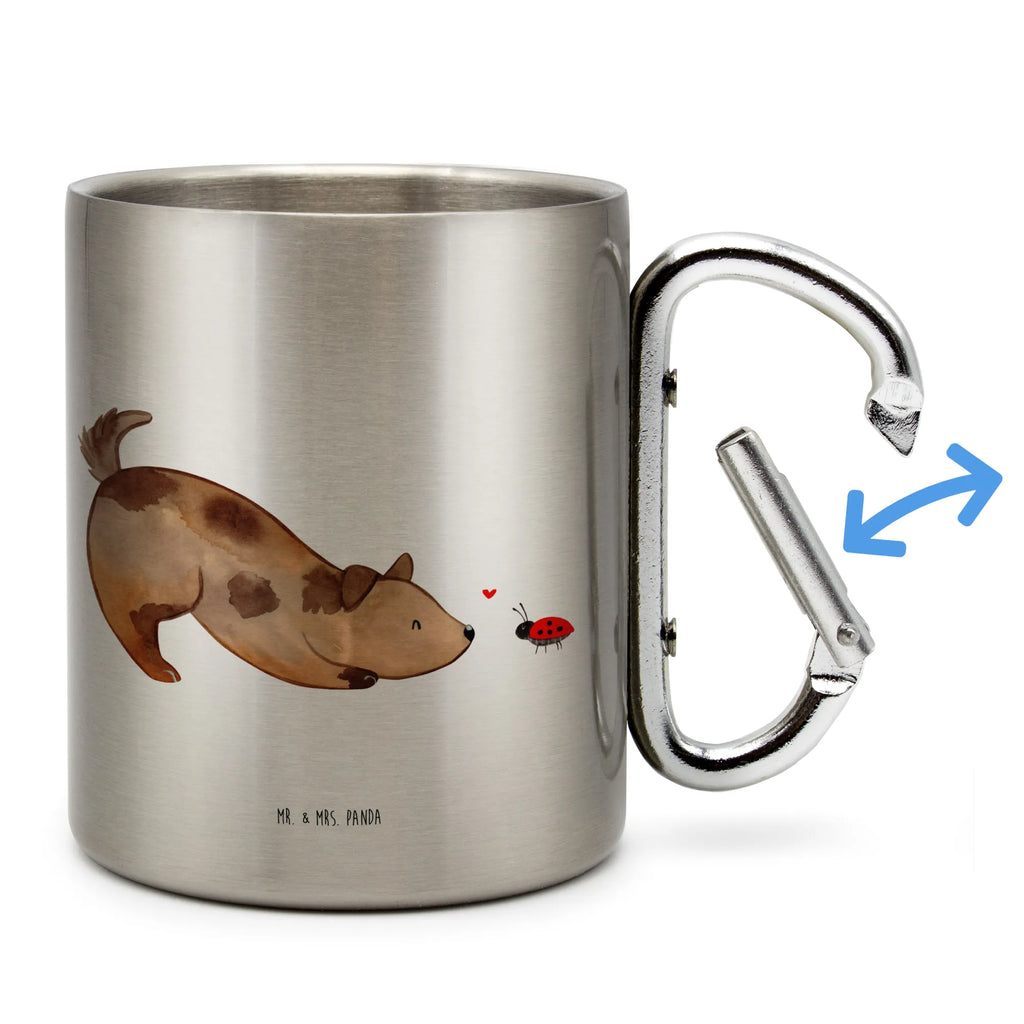 Edelstahlbecher Hund Marienkäfer Edelstahltasse, Karabiner, Edelstahlbecher, Outdoor, Camping, Tasse, Becher, Hund, Hundemotiv, Haustier, Hunderasse, Tierliebhaber, Hundebesitzer, Sprüche, Hunde, Hundespruch, Marienkäfer, Mischling, Mischlinghund