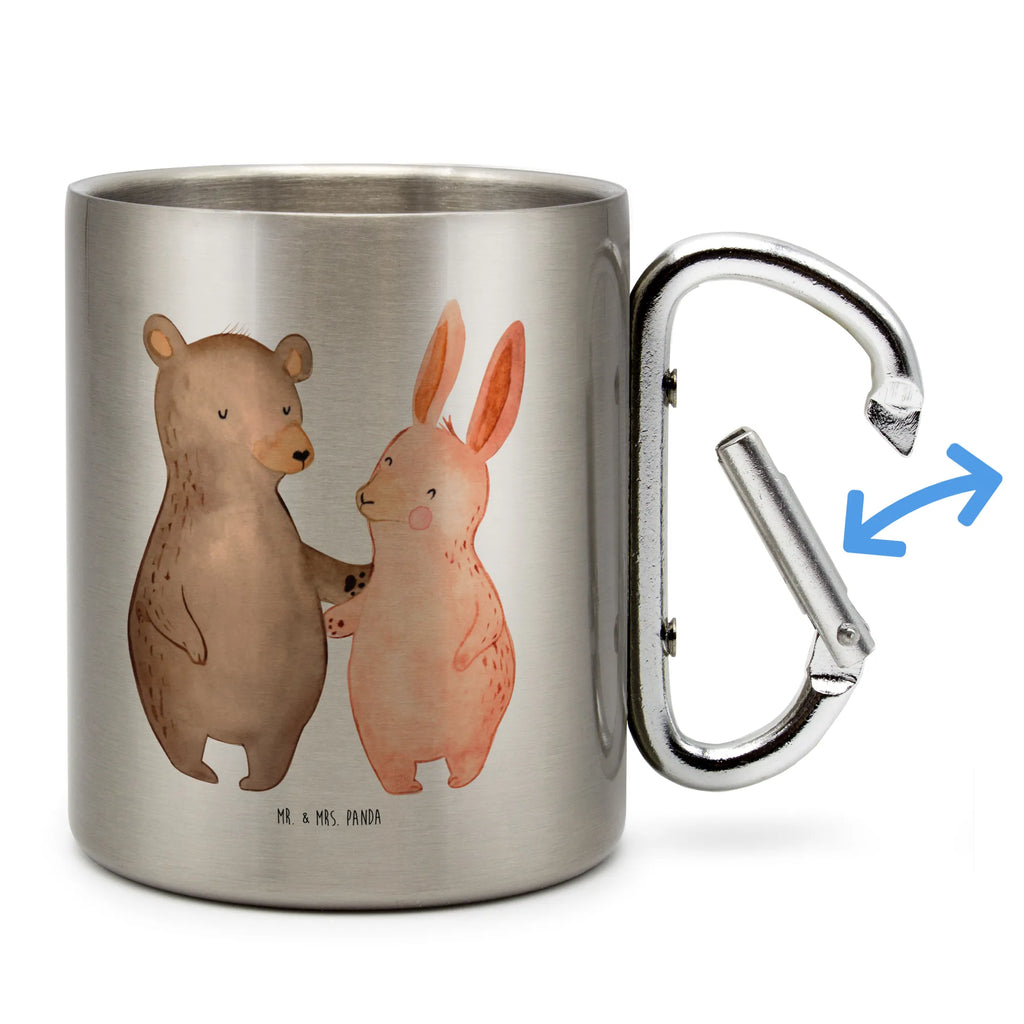 Edelstahlbecher Bär Hase Umarmen Edelstahltasse, Karabiner, Edelstahlbecher, Outdoor, Camping, Tasse, Becher, Liebe, Partner, Freund, Freundin, Ehemann, Ehefrau, Heiraten, Verlobung, Heiratsantrag, Liebesgeschenk, Jahrestag, Hocheitstag, Freunde, bester Freund, Hase, Bär, Bärchen, best friends