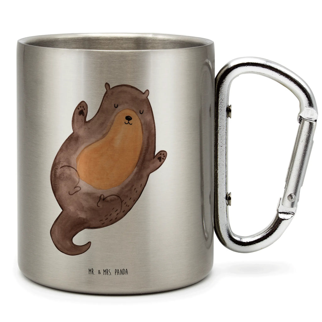 Edelstahlbecher Otter Umarmen Edelstahltasse, Karabiner, Edelstahlbecher, Outdoor, Camping, Tasse, Becher, Otter, Fischotter, Seeotter, Otter Seeotter See Otter