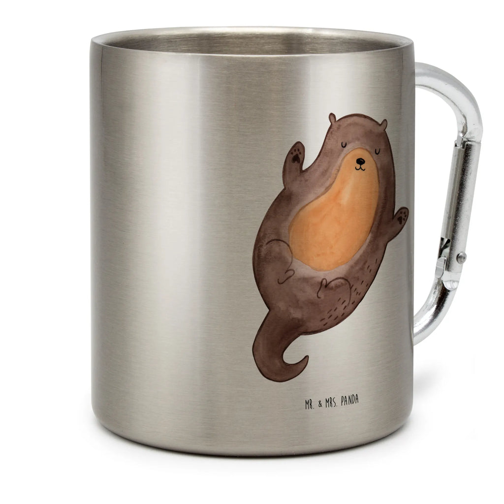 Edelstahlbecher Otter Umarmen Edelstahltasse, Karabiner, Edelstahlbecher, Outdoor, Camping, Tasse, Becher, Otter, Fischotter, Seeotter, Otter Seeotter See Otter