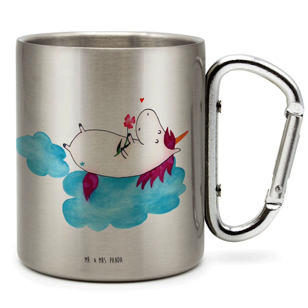 Edelstahlbecher Einhorn verliebt auf Wolke Edelstahltasse, Karabiner, Edelstahlbecher, Outdoor, Camping, Tasse, Becher, Einhorn, Einhörner, Einhorn Deko, Pegasus, Unicorn, verliebt, Liebe, Liebesbeweis, Freundin, Wolke