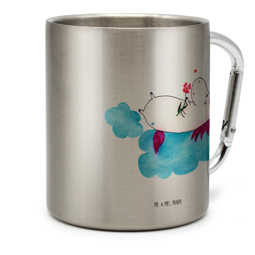 Edelstahlbecher Einhorn verliebt auf Wolke Edelstahltasse, Karabiner, Edelstahlbecher, Outdoor, Camping, Tasse, Becher, Einhorn, Einhörner, Einhorn Deko, Pegasus, Unicorn, verliebt, Liebe, Liebesbeweis, Freundin, Wolke