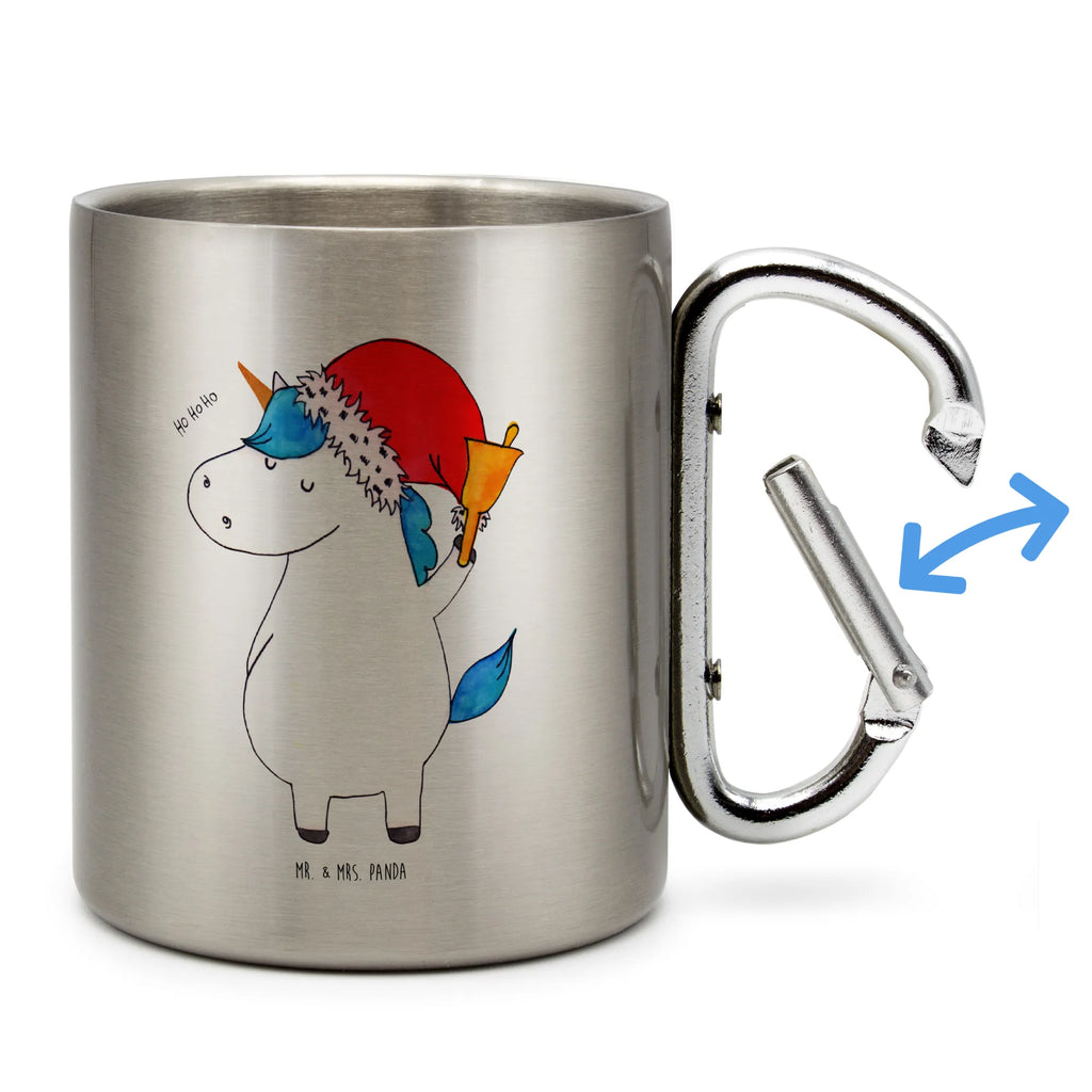 Edelstahlbecher Einhorn Weihnachtsmann Edelstahltasse, Karabiner, Edelstahlbecher, Outdoor, Camping, Tasse, Becher, Einhorn, Einhörner, Einhorn Deko, Unicorn, Gin, Schokolade, Schoki, Weihnachten, Weihnachtsmann, Nikolaus, Wunschzettel, Wunschliste, Feenstaub