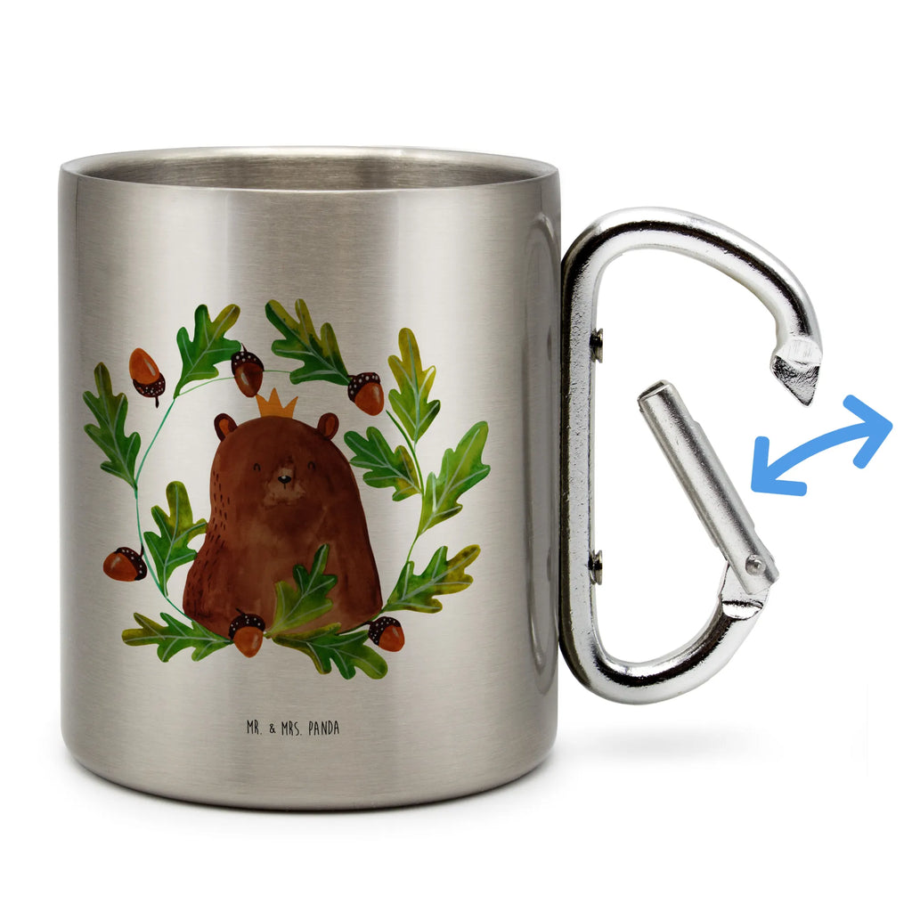 Edelstahlbecher Bär König Edelstahltasse, Karabiner, Edelstahlbecher, Outdoor, Camping, Tasse, Becher, Bär, Teddy, Teddybär, Papa, Papa Bär, bester Vater, bester Papa, weltbester Papa, Vatertag, Vater, Dad, Daddy, Papi