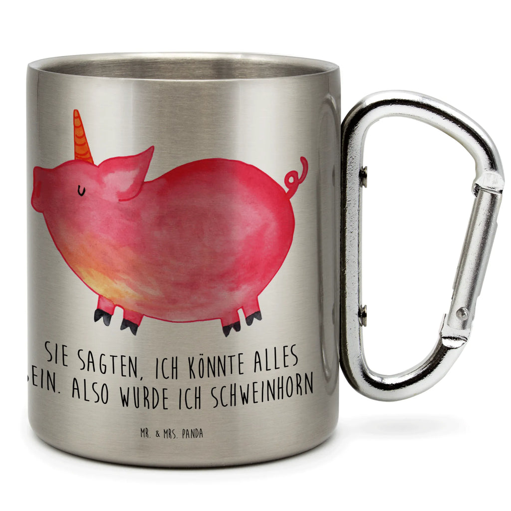 Edelstahlbecher Einhorn Schweinhorn Edelstahltasse, Karabiner, Edelstahlbecher, Outdoor, Camping, Tasse, Becher, Einhorn, Einhörner, Einhorn Deko, Unicorn, Party, Spaß, Schwein, Schweinhorn, Bauer, witzig. lustig, Spruch, geschenk, Pig, Piggy, funny, english, englisch