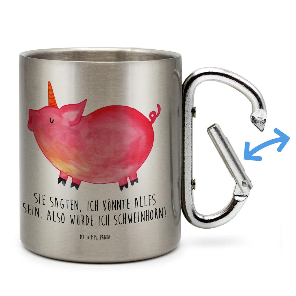 Edelstahlbecher Einhorn Schweinhorn Edelstahltasse, Karabiner, Edelstahlbecher, Outdoor, Camping, Tasse, Becher, Einhorn, Einhörner, Einhorn Deko, Unicorn, Party, Spaß, Schwein, Schweinhorn, Bauer, witzig. lustig, Spruch, geschenk, Pig, Piggy, funny, english, englisch