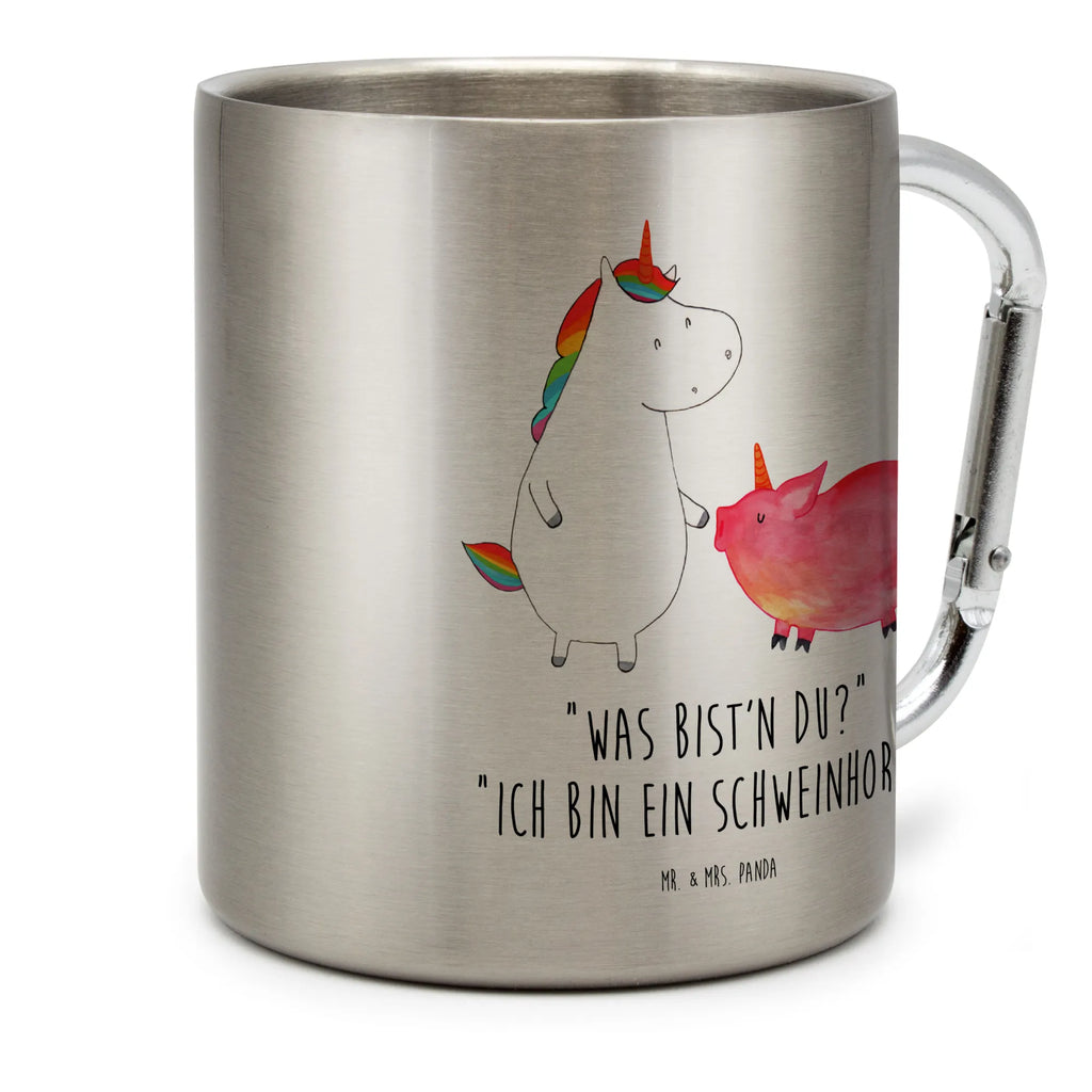 Edelstahlbecher Einhorn + Schweinhorn Edelstahltasse, Karabiner, Edelstahlbecher, Outdoor, Camping, Tasse, Becher, Einhorn, Einhörner, Einhorn Deko, Pegasus, Unicorn, Freundschaft, Schweinhorn, Schwein, Freundin, Schweinchen