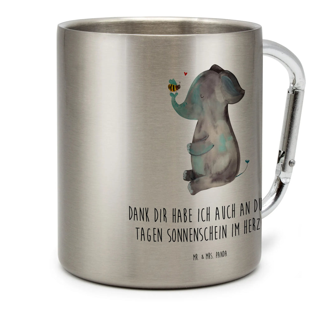 Edelstahlbecher Elefant & Biene Edelstahltasse, Karabiner, Edelstahlbecher, Outdoor, Camping, Tasse, Becher, Tiermotive, Gute Laune, lustige Sprüche, Tiere, Elefant, Biene, Liebe, Liebesbeweis, Jahrestag, Liebesgeschenk, Heiratsantrag, Hochzeitsgeschenk, Liebesspruch