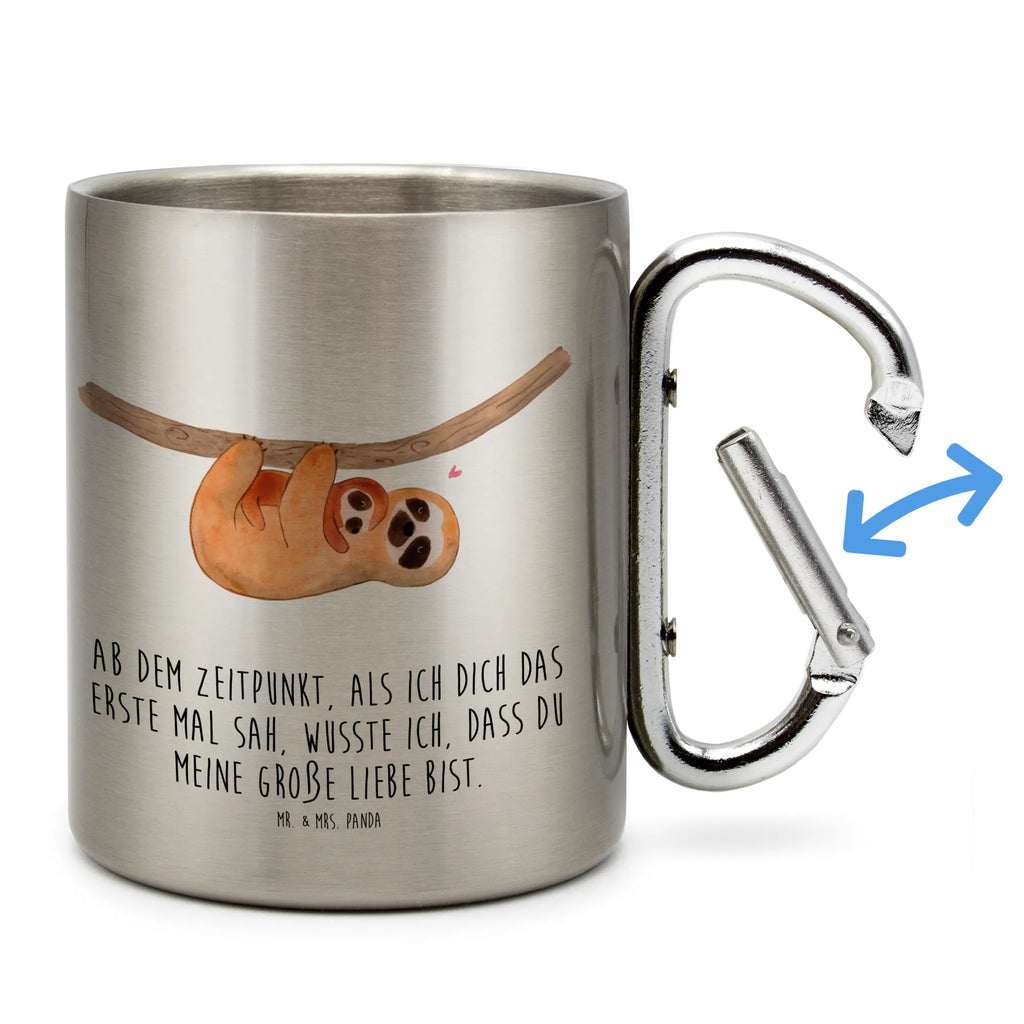 Edelstahlbecher Faultier mit Kind Edelstahltasse, Karabiner, Edelstahlbecher, Outdoor, Camping, Tasse, Becher, Faultier, Faultier Geschenk, Faultier Deko, Kind, Baby, Liebe, Mutter, Mama, Geburt, Kinder, Faulheit, Spaß, Niedlichkeit