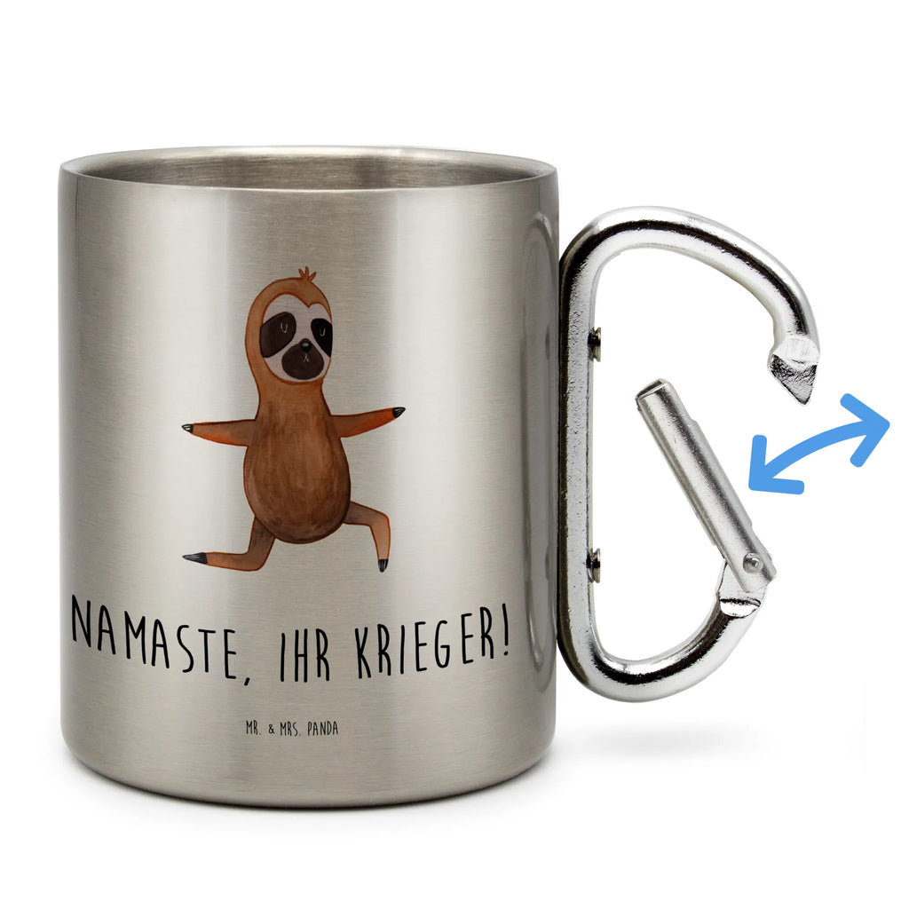 Edelstahlbecher Faultier  Yoga Edelstahltasse, Karabiner, Edelstahlbecher, Outdoor, Camping, Tasse, Becher, Faultier, Faultier Geschenk, Faultier Deko, Faultiere, faul, Lieblingstier, Yoga, Namaste, Krieger, Yogaübungen, Meditation, Atmung, Gelassenheit, Entspannung