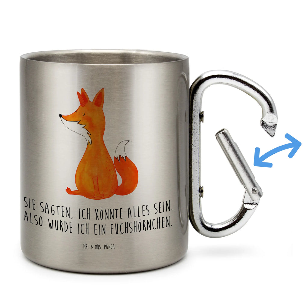 Edelstahlbecher Fuchshörnchen Wunsch Edelstahltasse, Karabiner, Edelstahlbecher, Outdoor, Camping, Tasse, Becher, Einhorn, Einhörner, Einhorn Deko, Pegasus, Unicorn, Fuchs, Unicorns, Fuchshörnchen, Fuchshorn, Foxycorn, Füchse