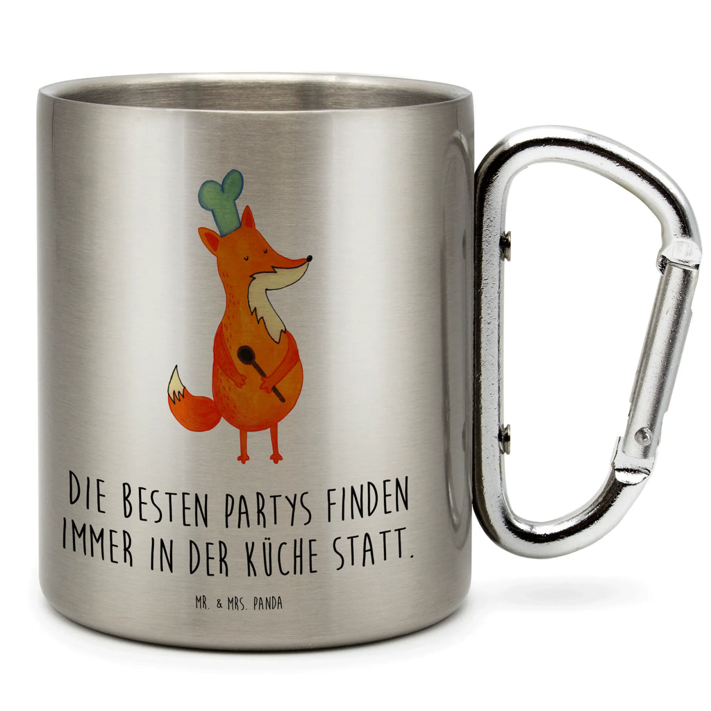 Edelstahlbecher Fuchs Koch Edelstahltasse, Karabiner, Edelstahlbecher, Outdoor, Camping, Tasse, Becher, Fuchs, Füchse, Koch Geschenk, Küche Spruch, Küche Deko, Köche, Bäcker, Party Spruch, Spruch lustig, witzig