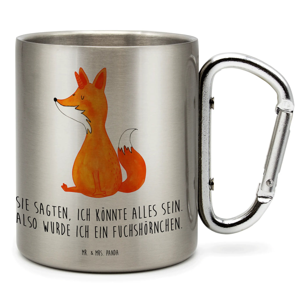 Edelstahlbecher Fuchshörnchen Edelstahltasse, Karabiner, Edelstahlbecher, Outdoor, Camping, Tasse, Becher, Einhorn, Einhörner, Einhorn Deko, Unicorn, Fuchs, Unicorns, Fuchshörnchen, Fuchshorn, Foxycorn, Füchse