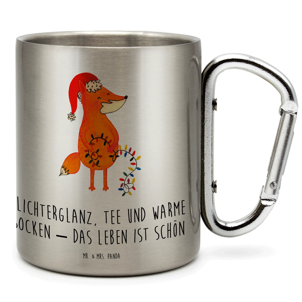 Edelstahlbecher Fuchs Weihnachten Edelstahltasse, Karabiner, Edelstahlbecher, Outdoor, Camping, Tasse, Becher, Winter, Weihnachten, Weihnachtsdeko, Nikolaus, Advent, Heiligabend, Wintermotiv, Fuchs, Füchse, Spruch schön, Geschenk Weihnachten, Weihnachtsmann, Weihnachtszeit