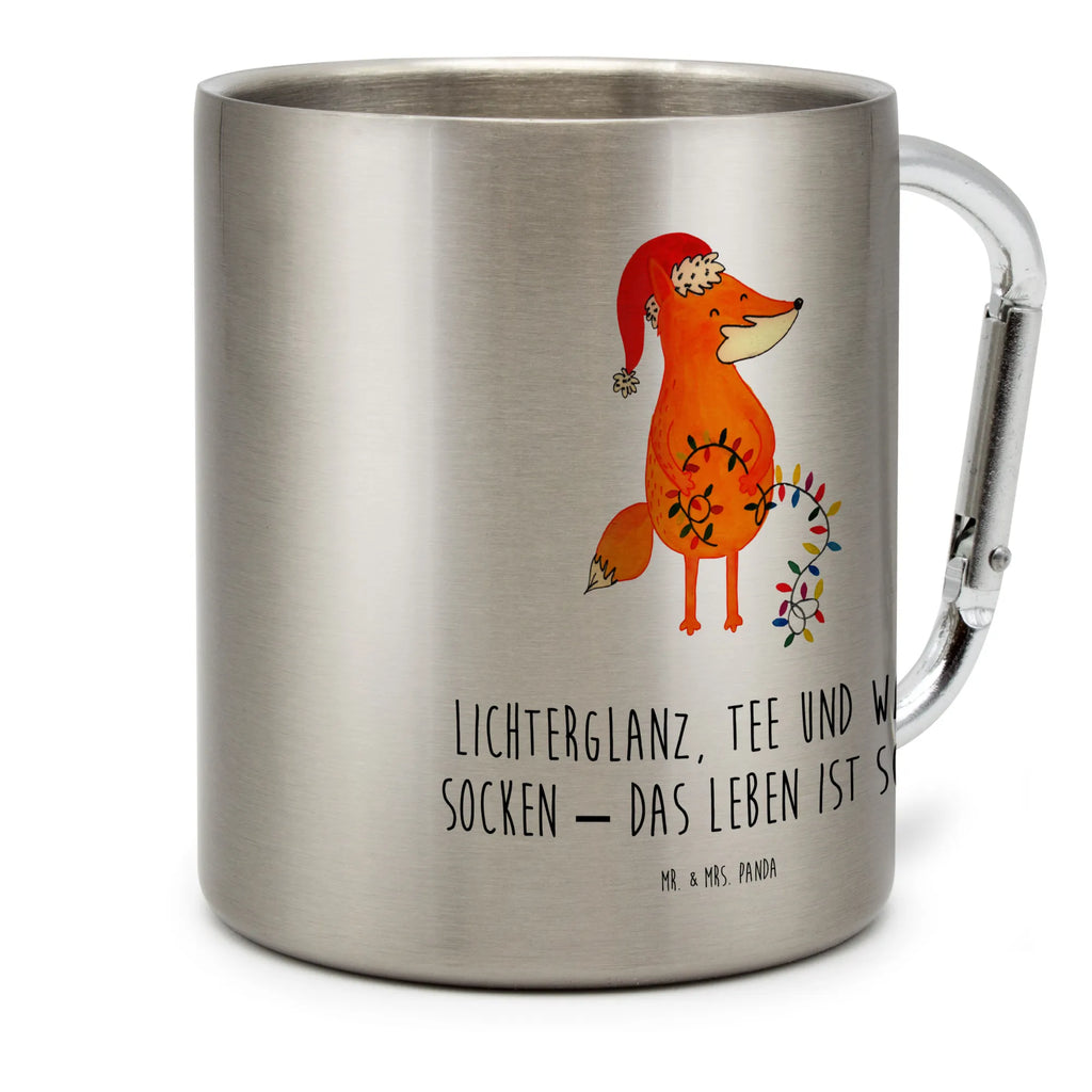 Edelstahlbecher Fuchs Weihnachten Edelstahltasse, Karabiner, Edelstahlbecher, Outdoor, Camping, Tasse, Becher, Winter, Weihnachten, Weihnachtsdeko, Nikolaus, Advent, Heiligabend, Wintermotiv, Fuchs, Füchse, Spruch schön, Geschenk Weihnachten, Weihnachtsmann, Weihnachtszeit