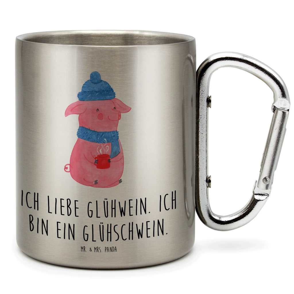 Edelstahlbecher Glühschwein Edelstahltasse, Karabiner, Edelstahlbecher, Outdoor, Camping, Tasse, Becher, Winter, Weihnachten, Weihnachtsdeko, Nikolaus, Advent, Heiligabend, Wintermotiv, Glühschwein, Glühwein, Weihnachtsmarkt, Punsch