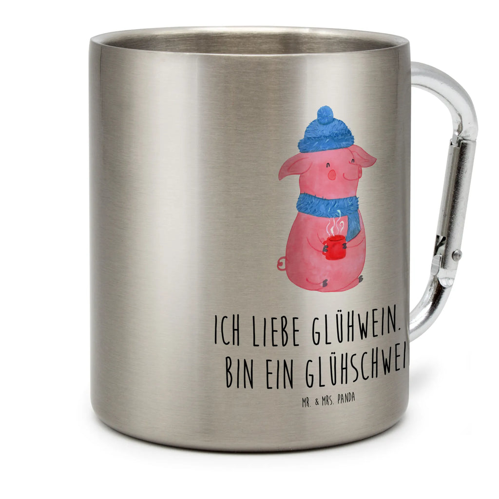 Edelstahlbecher Glühschwein Edelstahltasse, Karabiner, Edelstahlbecher, Outdoor, Camping, Tasse, Becher, Winter, Weihnachten, Weihnachtsdeko, Nikolaus, Advent, Heiligabend, Wintermotiv, Glühschwein, Glühwein, Weihnachtsmarkt, Punsch