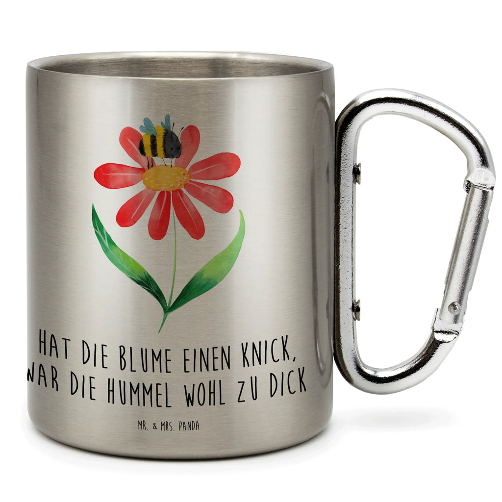 Edelstahlbecher Hummel Blume Edelstahltasse, Karabiner, Edelstahlbecher, Outdoor, Camping, Tasse, Becher, Tiermotive, Gute Laune, lustige Sprüche, Tiere, Hummel, Blume, Wespe, Flauschig, Natur, Feld, Hummeln, Biene