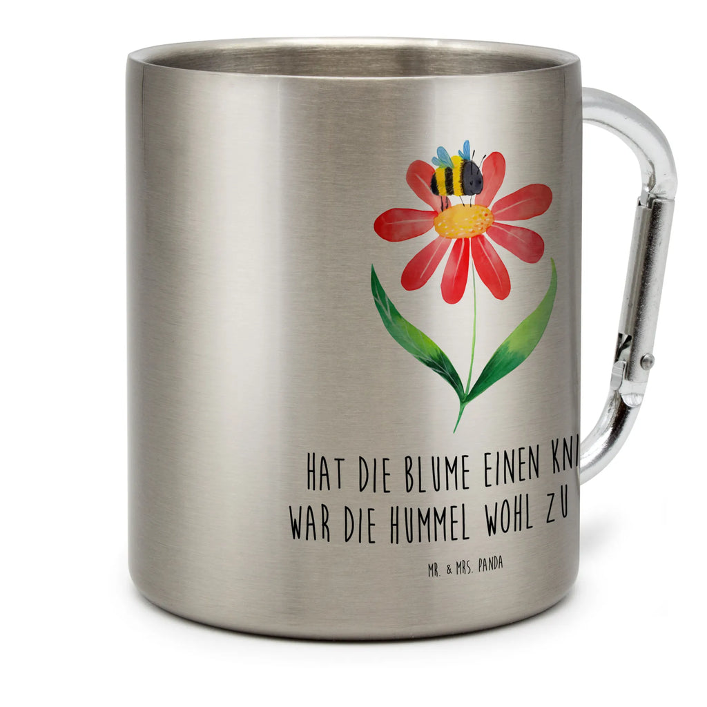 Edelstahlbecher Hummel Blume Edelstahltasse, Karabiner, Edelstahlbecher, Outdoor, Camping, Tasse, Becher, Tiermotive, Gute Laune, lustige Sprüche, Tiere, Hummel, Blume, Wespe, Flauschig, Natur, Feld, Hummeln, Biene