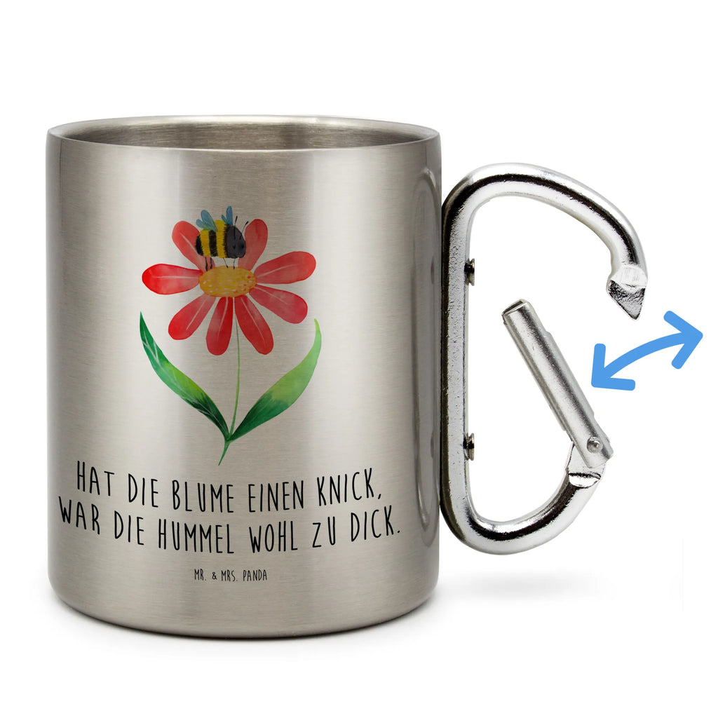 Edelstahlbecher Hummel Blume Edelstahltasse, Karabiner, Edelstahlbecher, Outdoor, Camping, Tasse, Becher, Tiermotive, Gute Laune, lustige Sprüche, Tiere, Hummel, Blume, Wespe, Flauschig, Natur, Feld, Hummeln, Biene