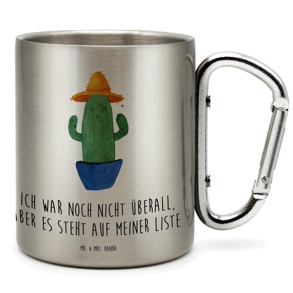 Edelstahlbecher Kaktus Sonnenhut Edelstahltasse, Karabiner, Edelstahlbecher, Outdoor, Camping, Tasse, Becher, Kaktus, Kakteen, Reisen, Weltreise, Weltenbummler, Reisetagebuch, Städtetrip, Kaktusliebe, Geschenkidee, Spruch, Motivation