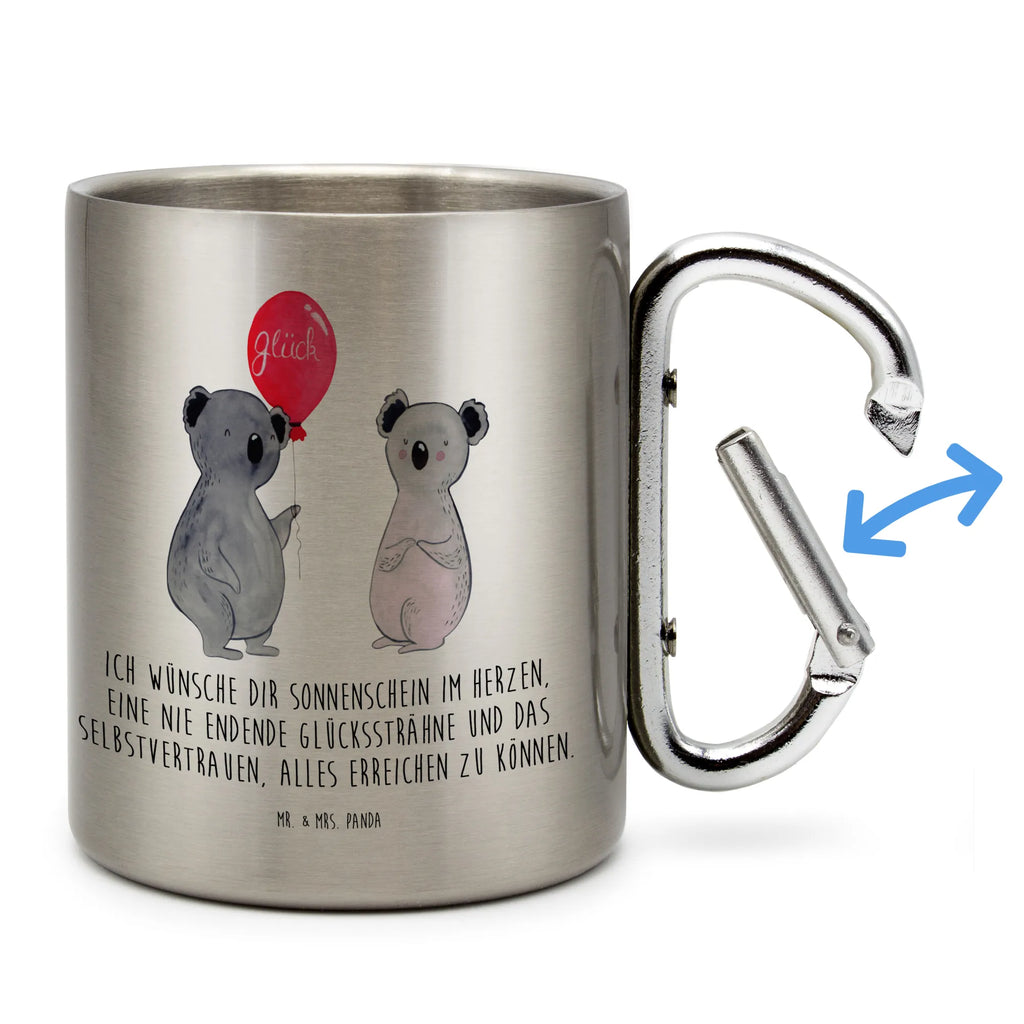 Edelstahlbecher Koala Luftballon Edelstahltasse, Karabiner, Edelstahlbecher, Outdoor, Camping, Tasse, Becher, Koala, Koalabär, Luftballon, Party, Geburtstag, Geschenk