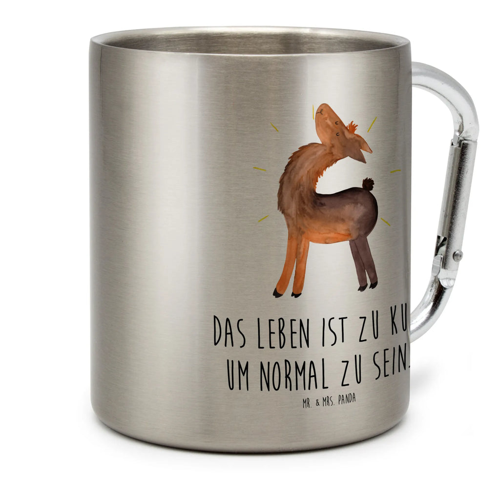 Edelstahlbecher Lama stolz Edelstahltasse, Karabiner, Edelstahlbecher, Outdoor, Camping, Tasse, Becher, Lama, Alpaka, Lamas, Außenseiter, Anders, Neustart, stolz, Hippie, Freundin, Freundinnen, beste Freundin, Kumpel, Familie, Family