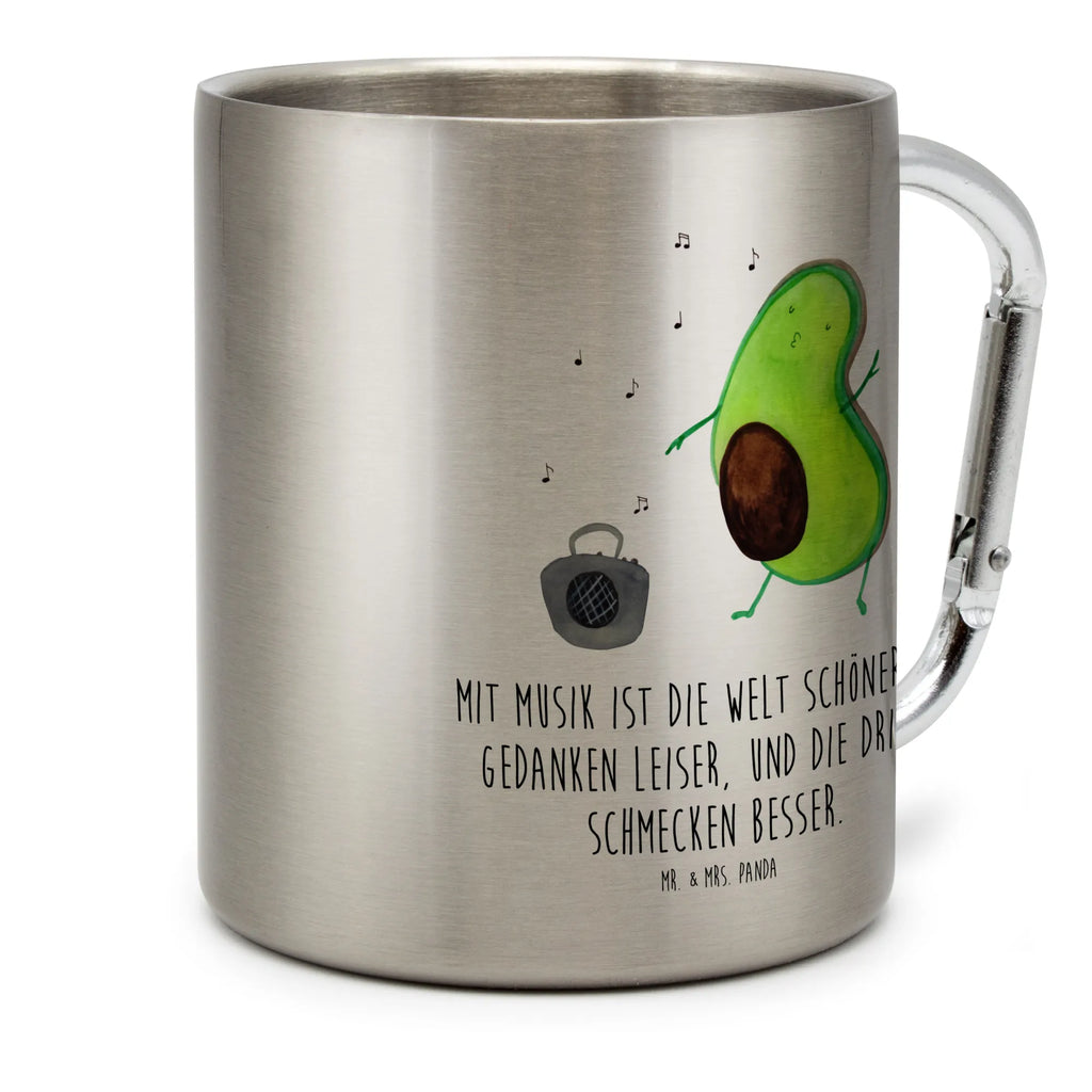 Edelstahlbecher Avocado tanzt Edelstahltasse, Karabiner, Edelstahlbecher, Outdoor, Camping, Tasse, Becher, Avocado, Veggie, Vegan, Gesund