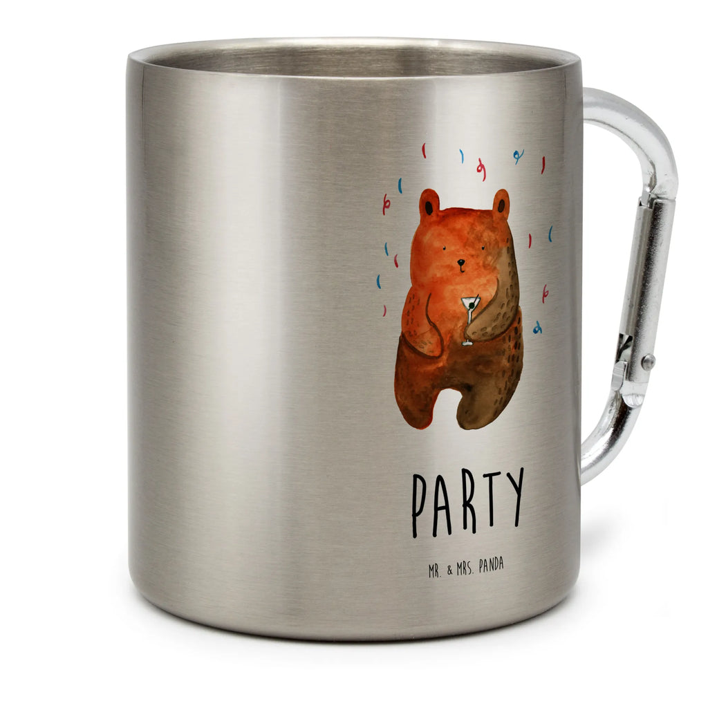 Edelstahlbecher Bär Party Edelstahltasse, Karabiner, Edelstahlbecher, Outdoor, Camping, Tasse, Becher, Bär, Teddy, Teddybär, Geburtstag, Geburtstagsgeschenk, Geschenk, Party, Feiern, Abfeiern, Mitbringsel, Gute Laune, Lustig