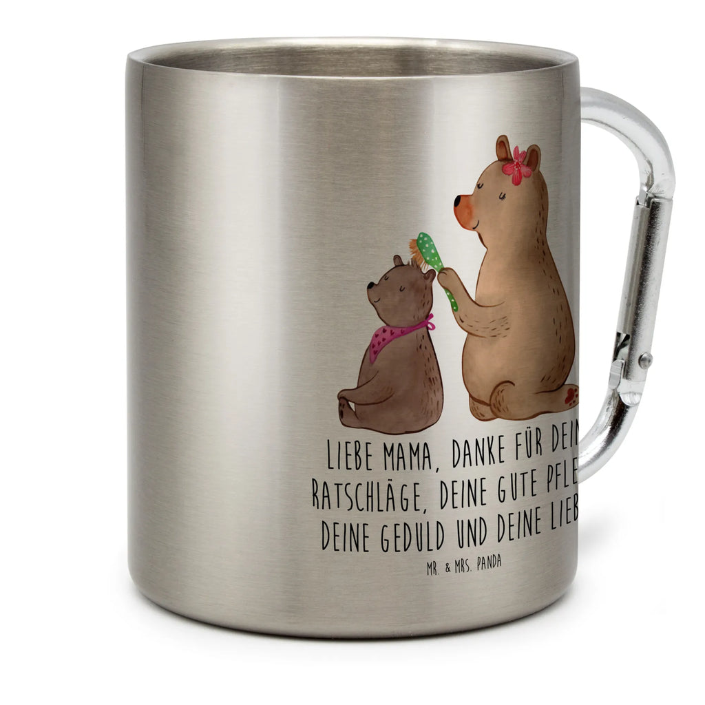 Edelstahlbecher Bär mit Kind Edelstahltasse, Karabiner, Edelstahlbecher, Outdoor, Camping, Tasse, Becher, Familie, Vatertag, Muttertag, Bruder, Schwester, Mama, Papa, Oma, Opa, Geschenk, Mutti, Mutter