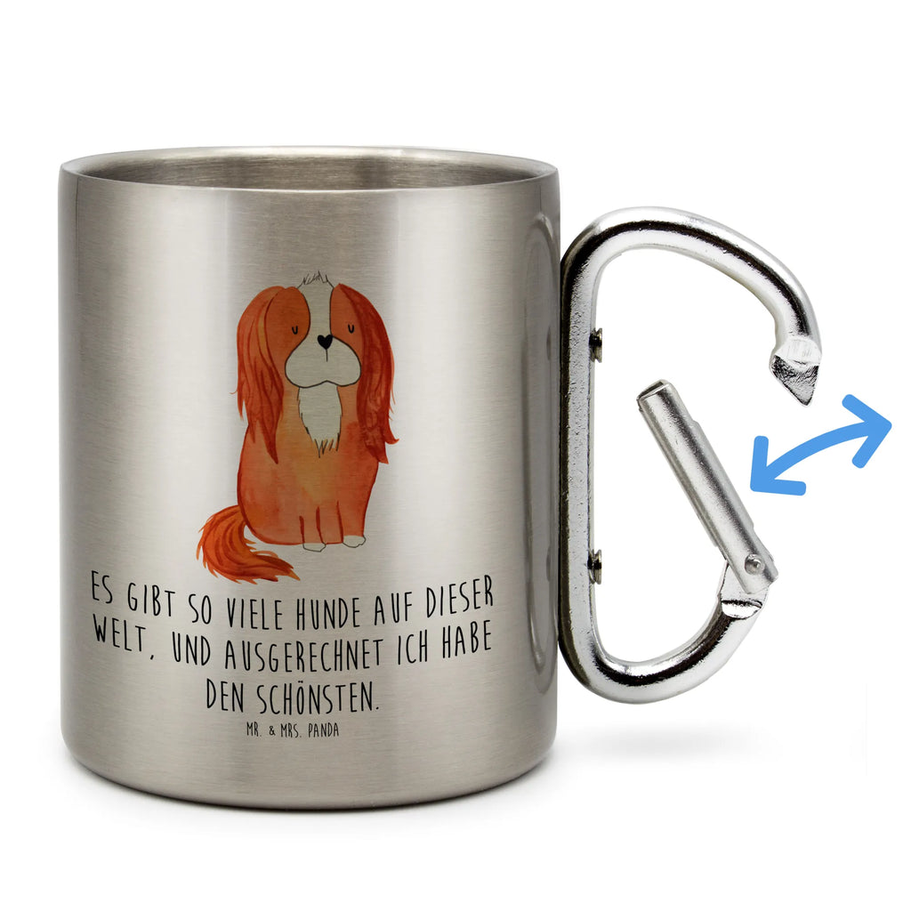 Edelstahlbecher Cavalier King Charles Spaniel Edelstahltasse, Karabiner, Edelstahlbecher, Outdoor, Camping, Tasse, Becher, Hund, Hundemotiv, Haustier, Hunderasse, Tierliebhaber, Hundebesitzer, Sprüche, Cavalier King Charles Spaniel, Cockerspaniel, Spaniel, Spruch, schönster Hund