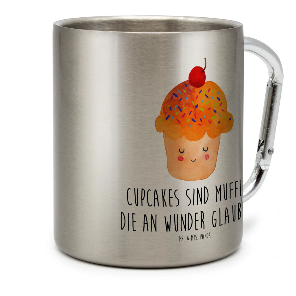 Edelstahlbecher Cupcake Edelstahltasse, Karabiner, Edelstahlbecher, Outdoor, Camping, Tasse, Becher, Tiermotive, Gute Laune, lustige Sprüche, Tiere, Cupcakes, Muffin, Wunder, Küche Deko, Küche Spruch, Backen Geschenk, Geschenk Koch, Motivation Sprüche