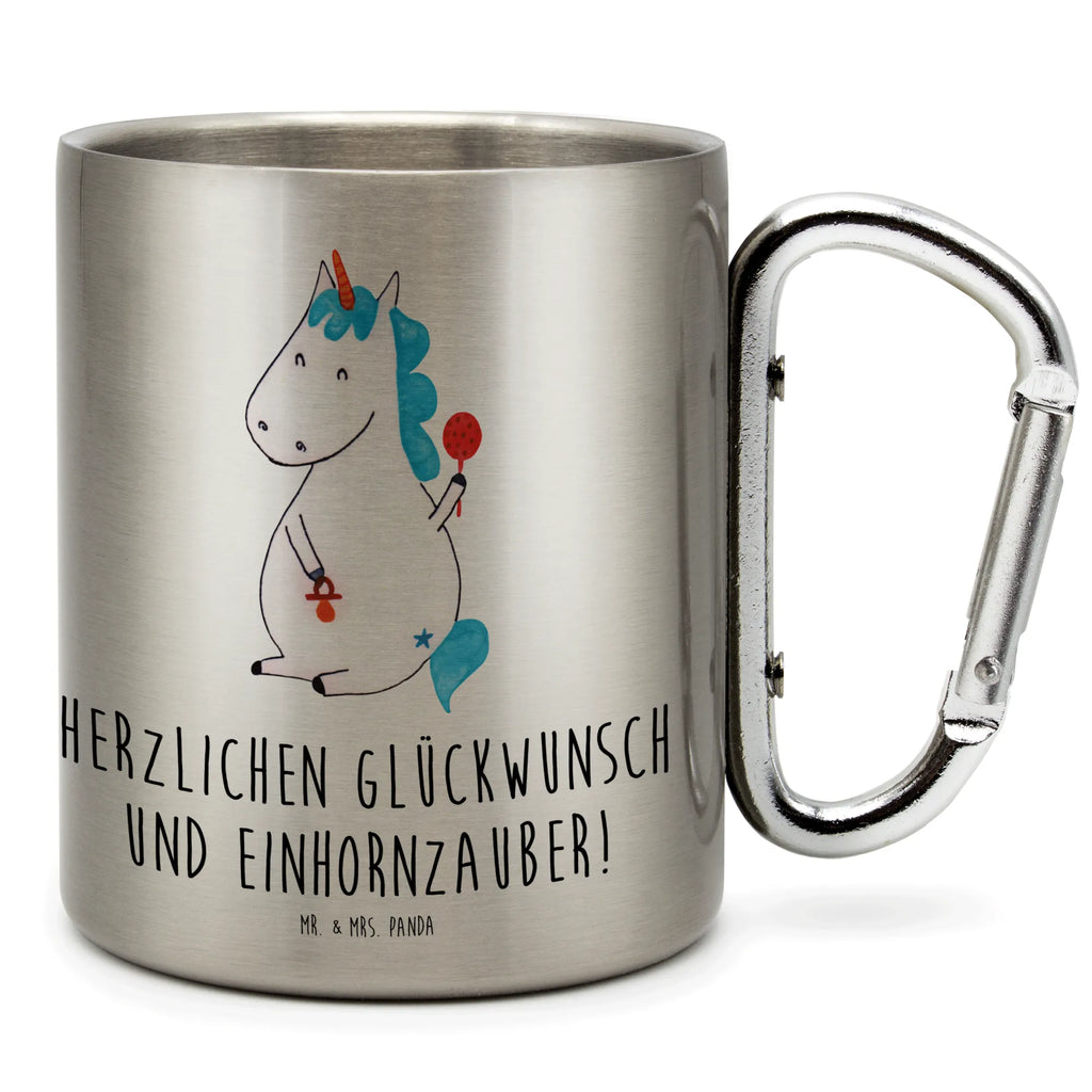 Edelstahlbecher Einhorn Baby Edelstahltasse, Karabiner, Edelstahlbecher, Outdoor, Camping, Tasse, Becher, Einhorn, Einhörner, Einhorn Deko, Pegasus, Unicorn, Mutter, Geburt, Geburtstag, erstes Kind, Baby, Babyglück, Nachwuchs, Eltern, Party, Kind, Schnuller