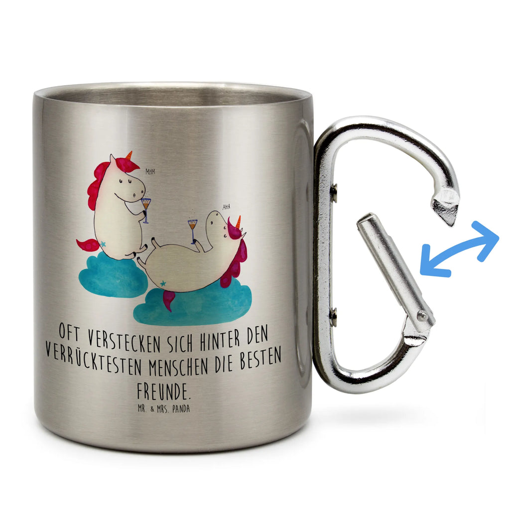 Edelstahlbecher Einhörner Sekt Edelstahltasse, Karabiner, Edelstahlbecher, Outdoor, Camping, Tasse, Becher, Einhorn, Einhörner, Einhorn Deko, Pegasus, Unicorn, Freundinnen, Freundin, BFF, Sekt, Mädelsabend, Spaß, Party, Korken, Anstoßen, Beste