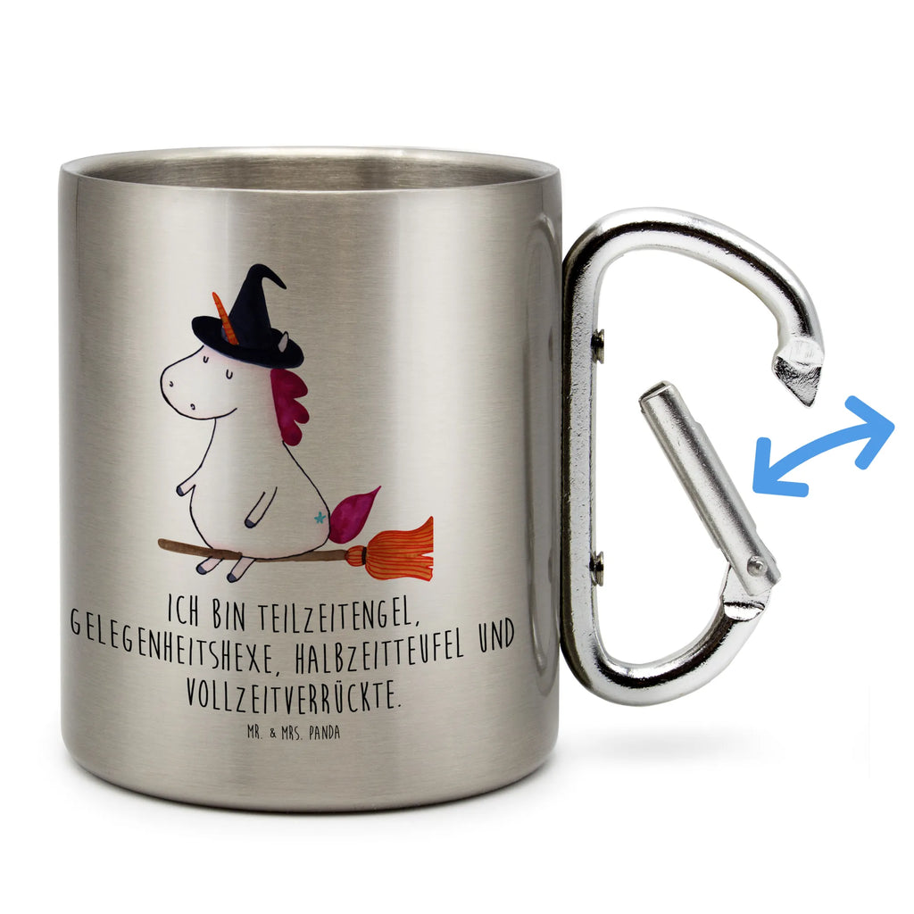 Edelstahlbecher Einhorn Hexe Edelstahltasse, Karabiner, Edelstahlbecher, Outdoor, Camping, Tasse, Becher, Einhorn, Einhörner, Einhorn Deko, Pegasus, Unicorn, Frau, Ehefrau, Hexe, Teufel, Engel, Verrückte, Freundin, Leben, Zicke