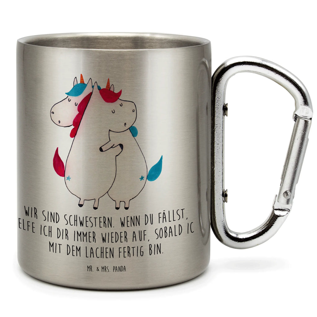 Edelstahlbecher Einhörner Umarmen Edelstahltasse, Karabiner, Edelstahlbecher, Outdoor, Camping, Tasse, Becher, Einhorn, Einhörner, Einhorn Deko, Pegasus, Unicorn, Freundinnen, Freundin, BFF, Schwester, Schwestern, Familie, Geschwister, Sister, Liebe