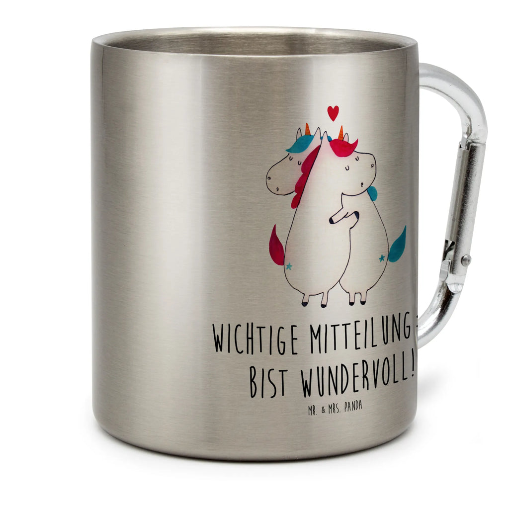 Edelstahlbecher Einhorn Mitteilung Edelstahltasse, Karabiner, Edelstahlbecher, Outdoor, Camping, Tasse, Becher, Einhorn, Einhörner, Einhorn Deko, Pegasus, Unicorn, Valentinstag, Valentine, Liebe, Geschenk, Partner, Ehe, lustig, witzig, Spruch