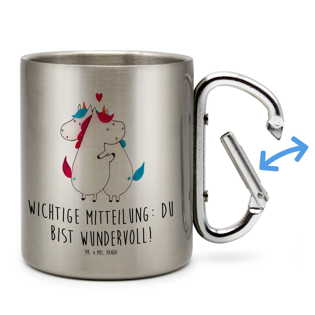 Edelstahlbecher Einhorn Mitteilung Edelstahltasse, Karabiner, Edelstahlbecher, Outdoor, Camping, Tasse, Becher, Einhorn, Einhörner, Einhorn Deko, Pegasus, Unicorn, Valentinstag, Valentine, Liebe, Geschenk, Partner, Ehe, lustig, witzig, Spruch